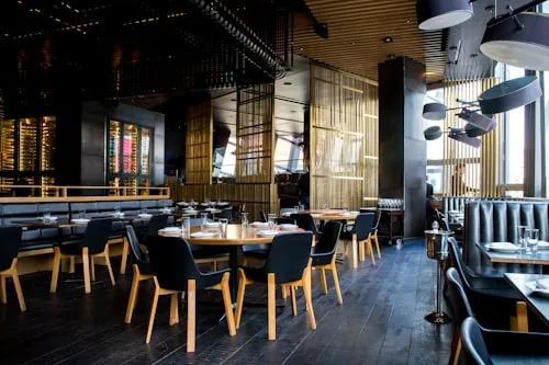 Original empty restaurant space before AI redesign