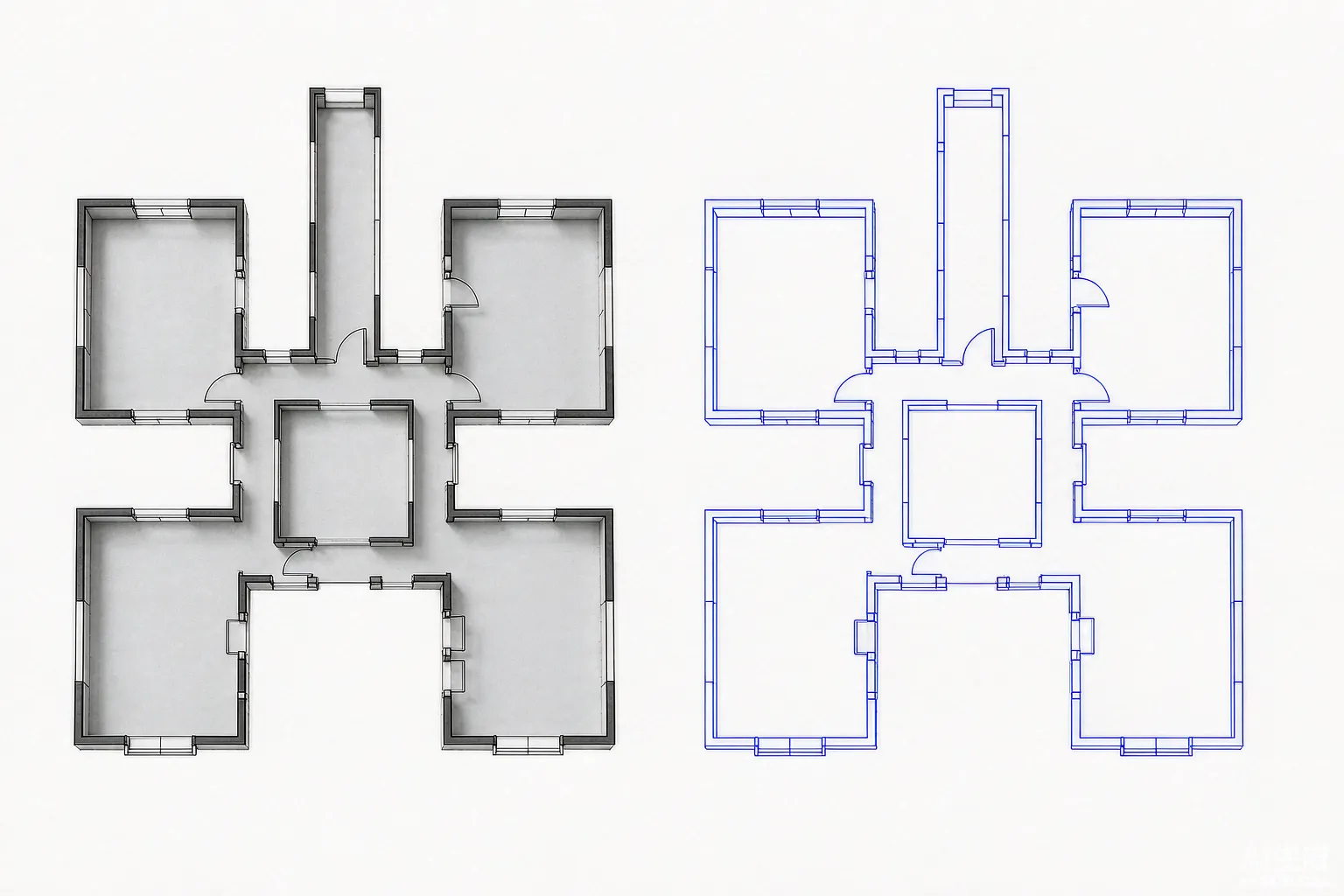 JPG image converted into an editable AutoCAD DWG drawing