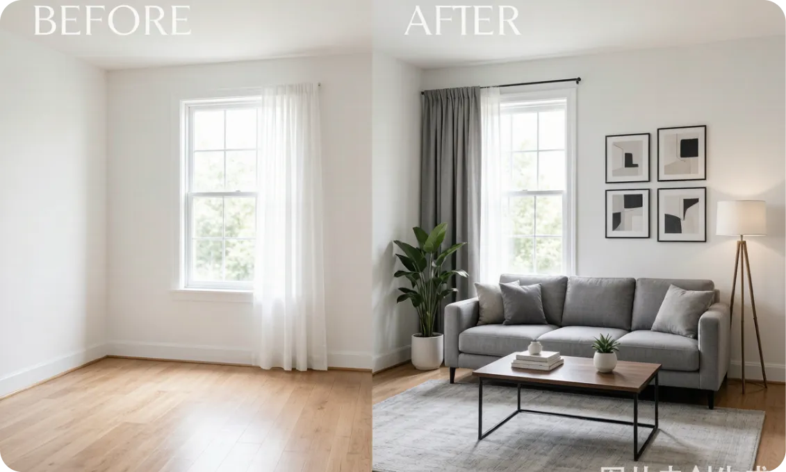 Virtual staging for real estate listings